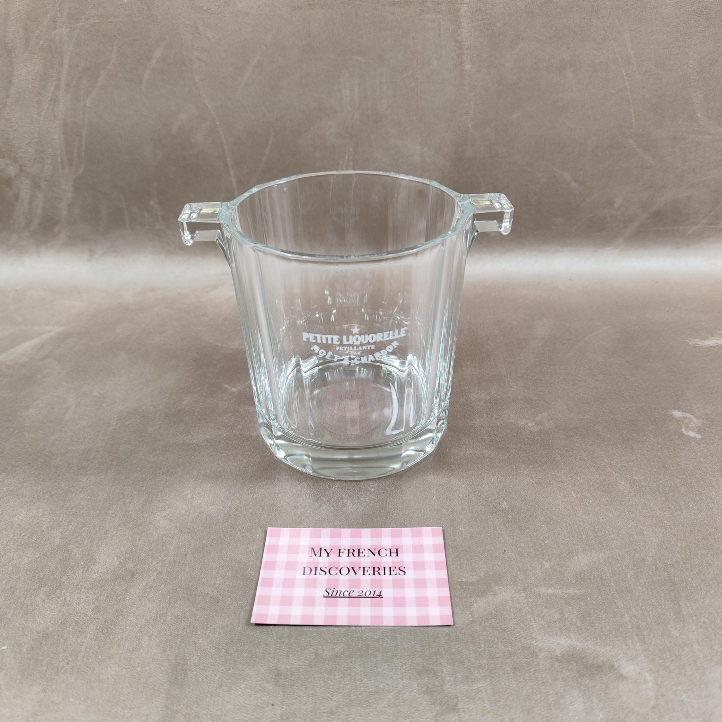Seau à champagne Moët & Chandon petit format en verre Modèle Vintage Petite Liquorelle