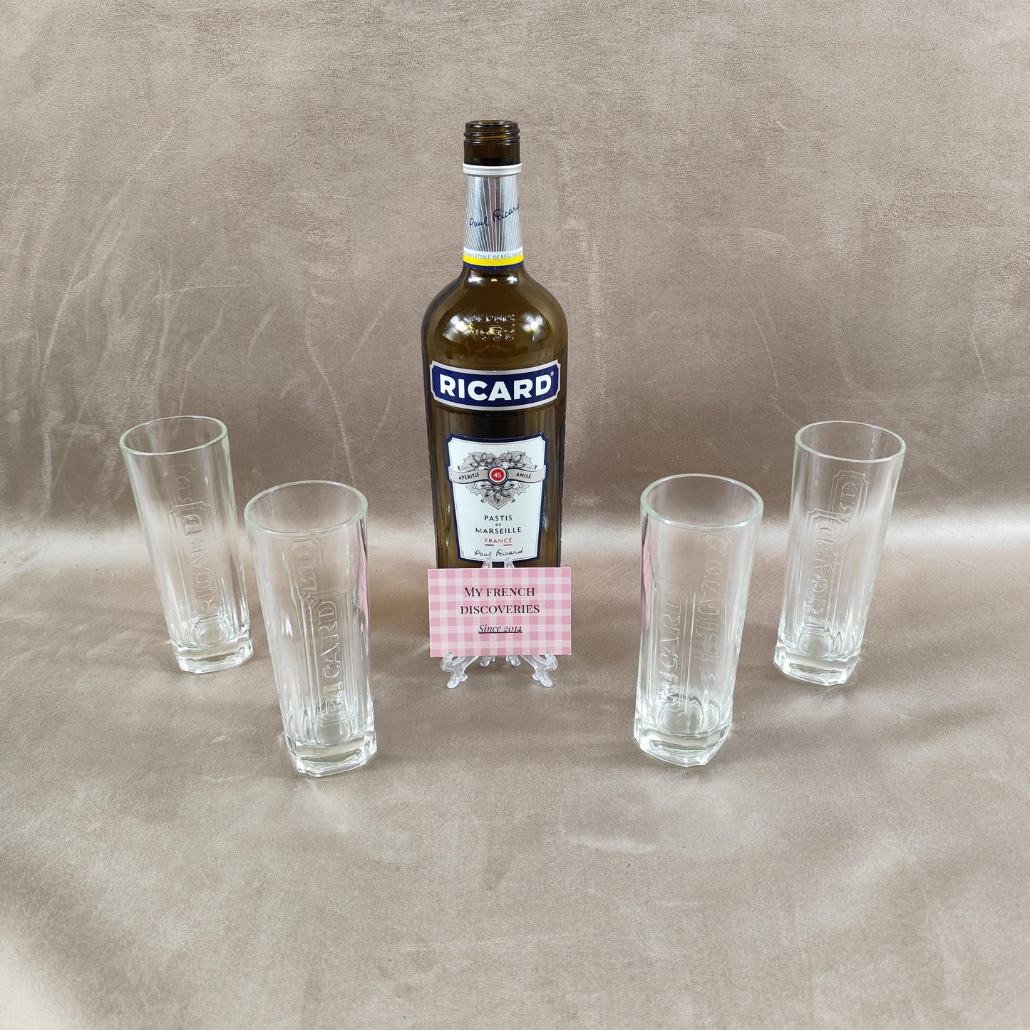 Ensemble de 4 verres Ricard en verre épais Verres publicitaires Bar vintage