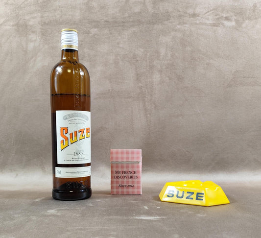 Cendrier Suze jaune en verre Opalex Objet publicitaire vintage Bar bistrot