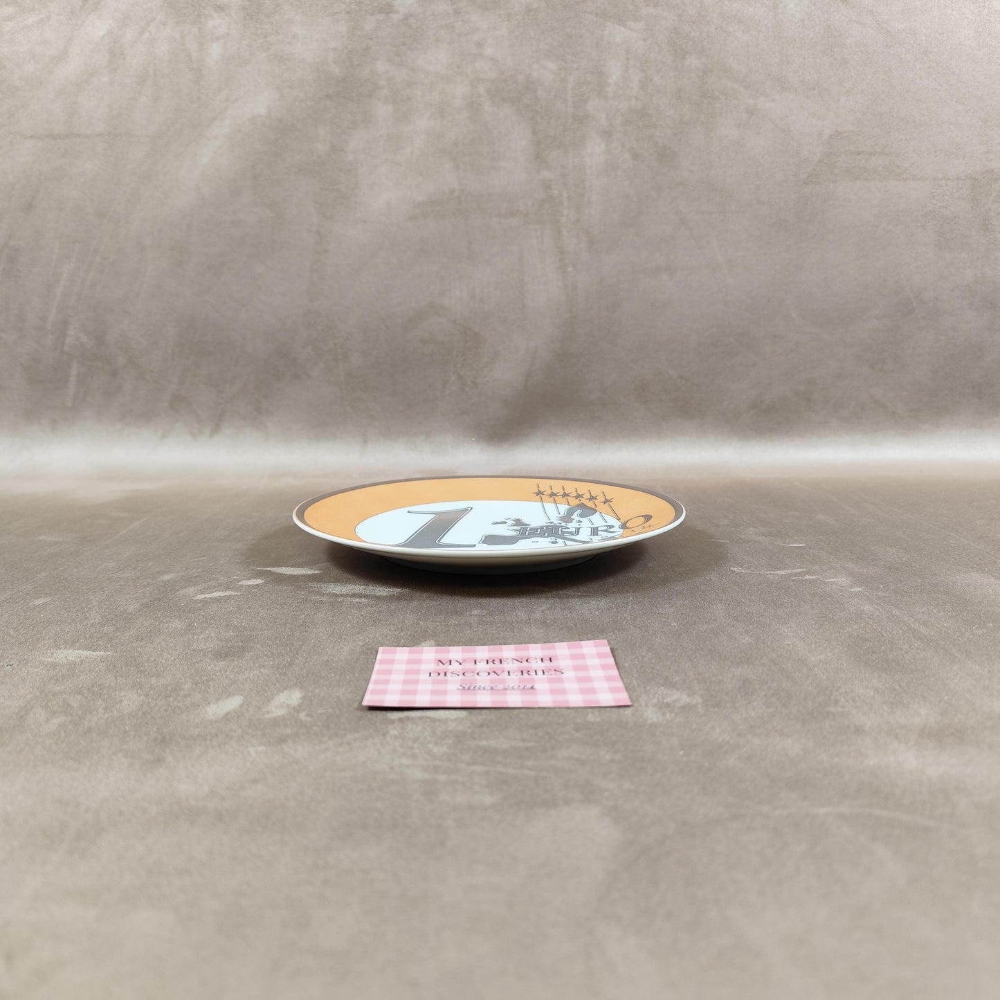 Assiette décorative 1 Euro en porcelaine de Limoges Création authentique France