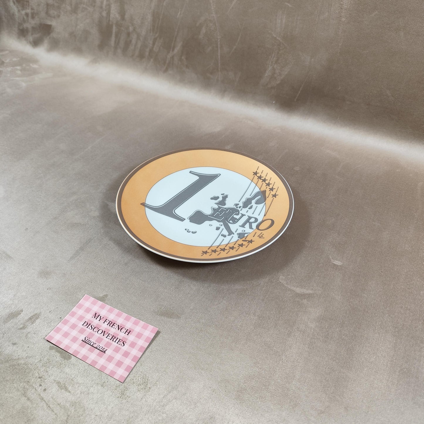 Assiette décorative 1 Euro en porcelaine de Limoges Création authentique France