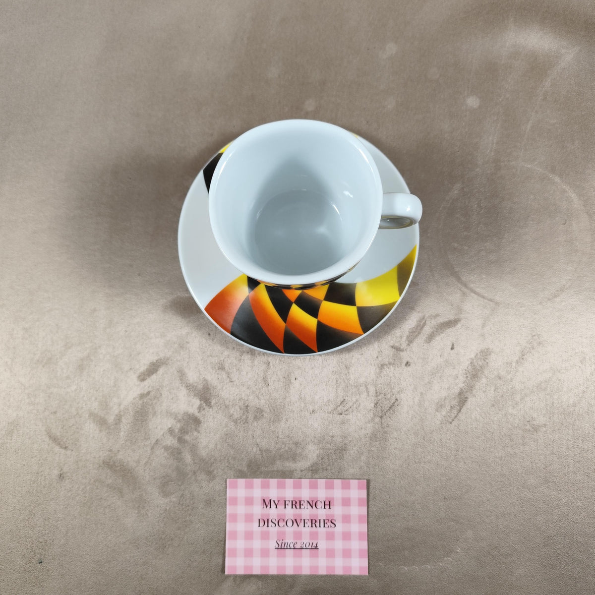 Tasse et soucoupe publicitaire CHOKY Ensemble vintage Design graphique