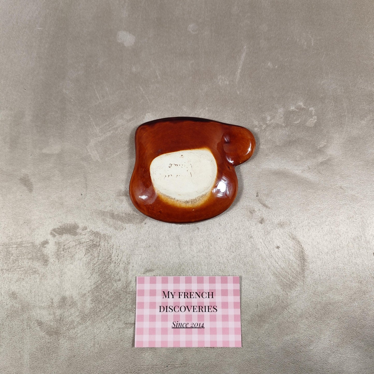 Cendrier publicitaire Cafés Ras dAmbre en céramique Forme visage Vintage