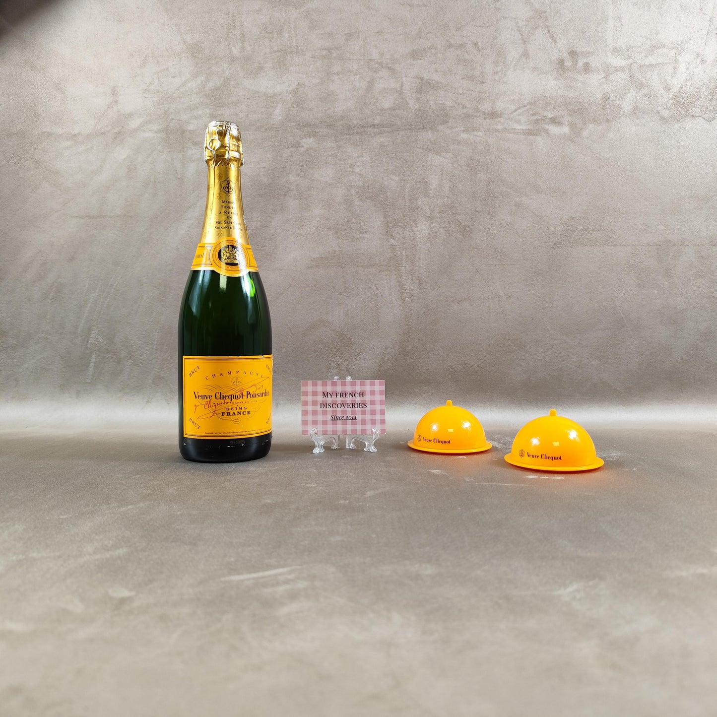 Ensemble de 2 mini-beurriers Veuve Clicquot en plastique jaune Accessoires champagne