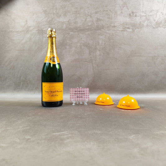 Ensemble de 2 mini-beurriers Veuve Clicquot en plastique jaune Accessoires champagne