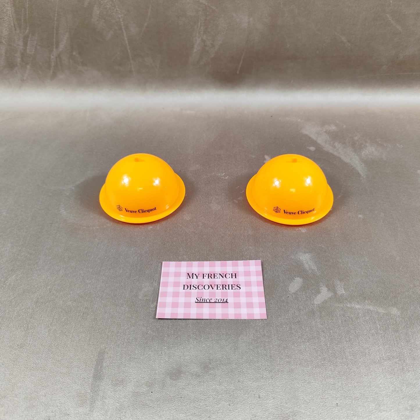 Ensemble de 2 mini-beurriers Veuve Clicquot en plastique jaune Accessoires champagne