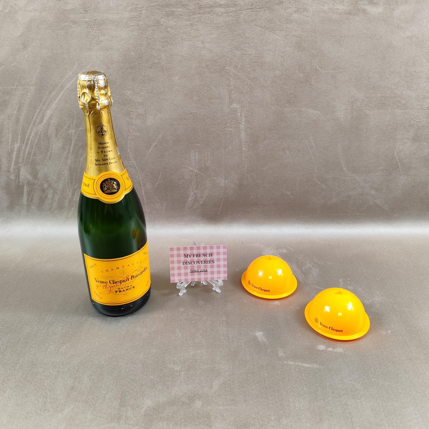 Ensemble de 2 mini-beurriers Veuve Clicquot en plastique jaune Accessoires champagne