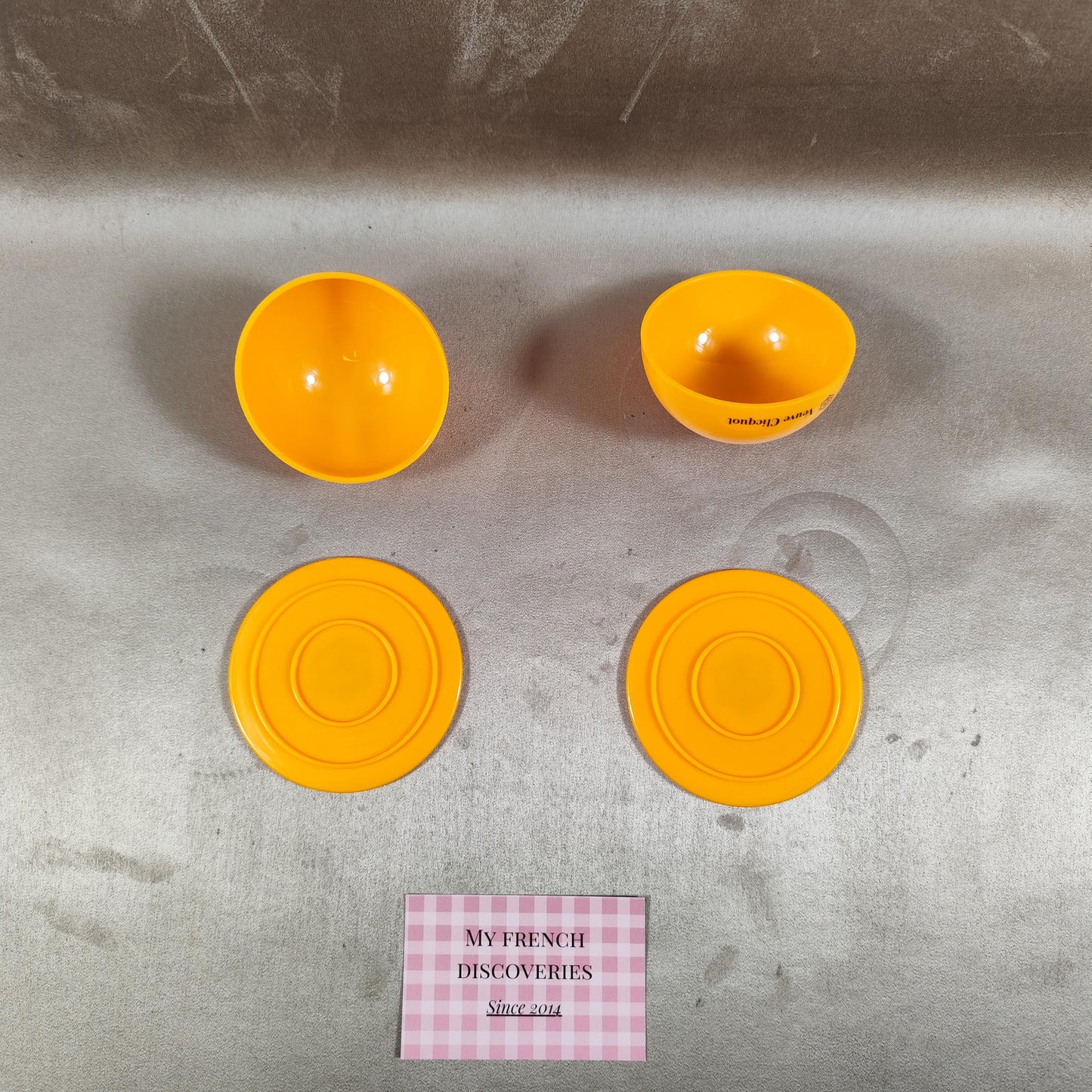 Ensemble de 2 mini-beurriers Veuve Clicquot en plastique jaune Accessoires champagne