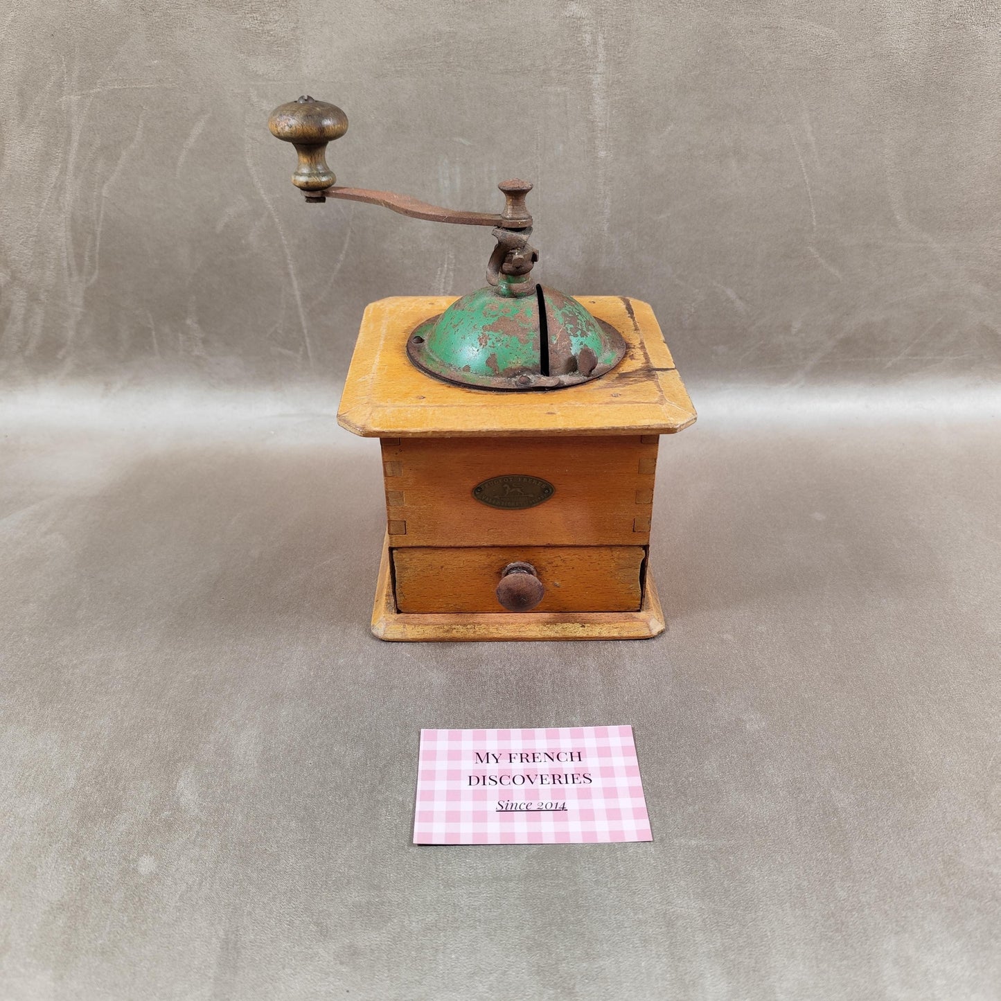 Moulin à café Peugeot Frères Valentigney en bois Modèle déposé Ancien