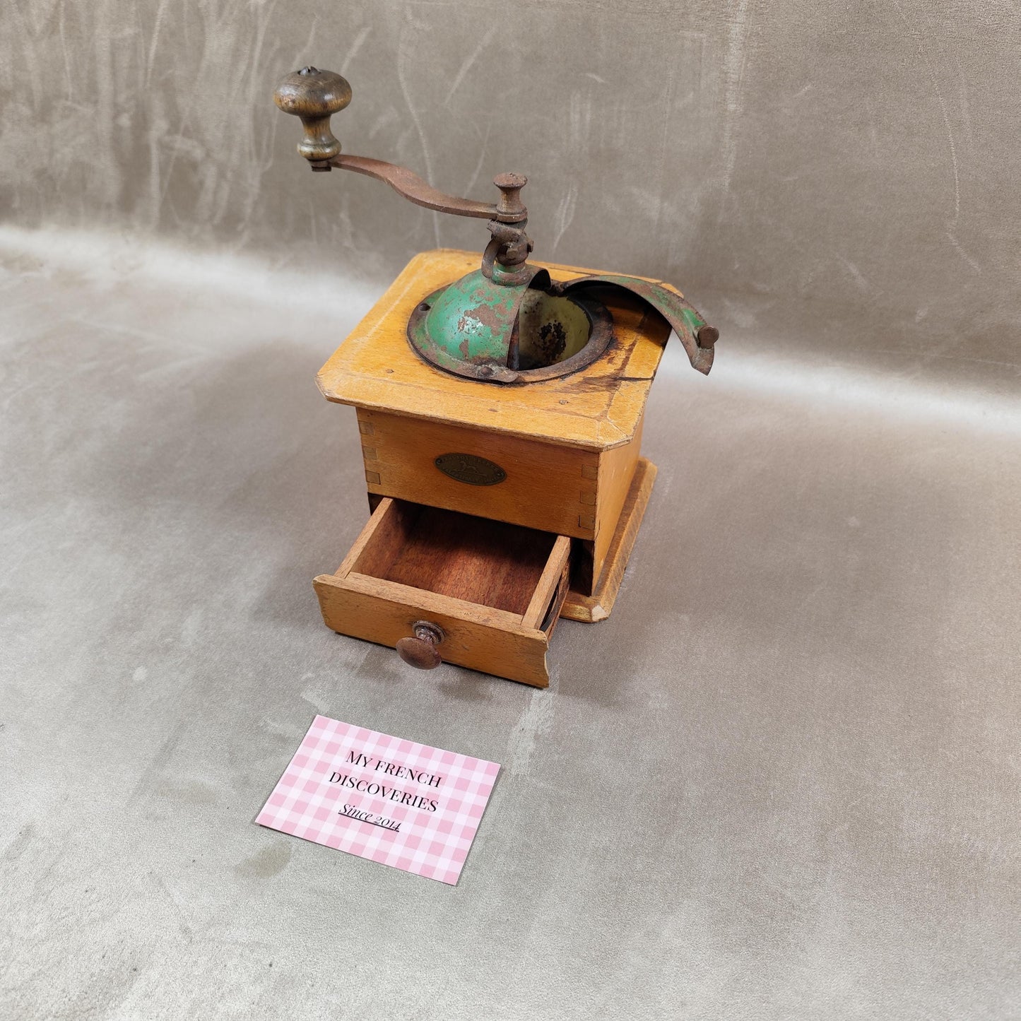 Moulin à café Peugeot Frères Valentigney en bois Modèle déposé Ancien