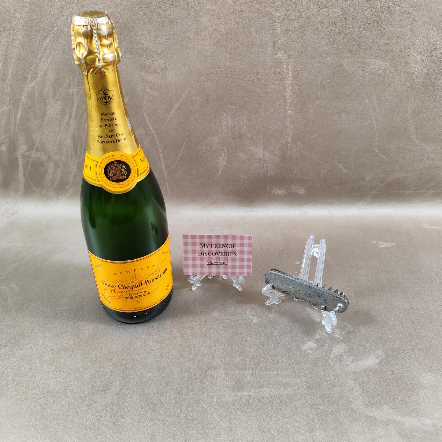 Couteau multifonction Veuve Clicquot en métal Tire-bouchon publicitaire Vintage