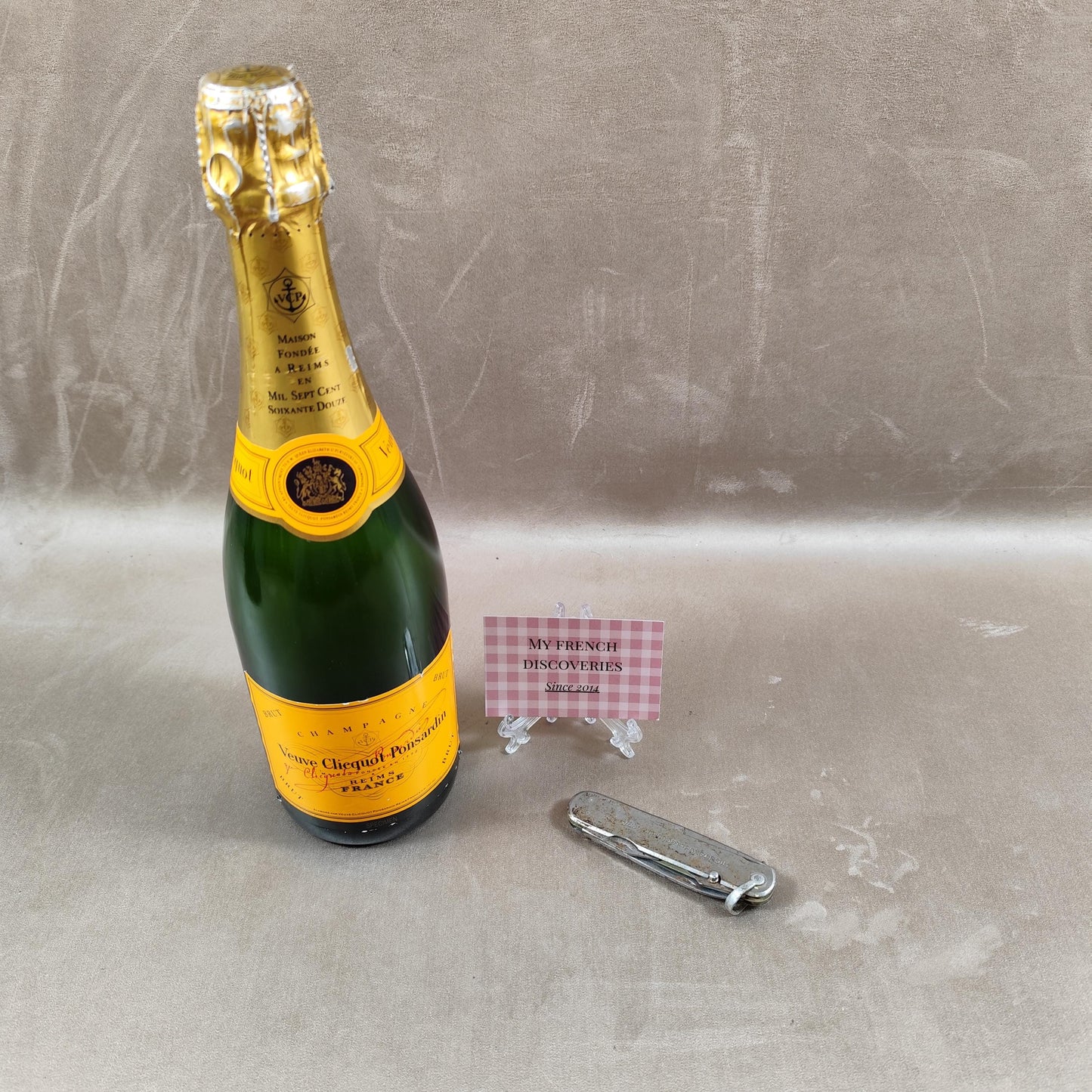 Couteau multifonction Veuve Clicquot en métal Tire-bouchon publicitaire Vintage