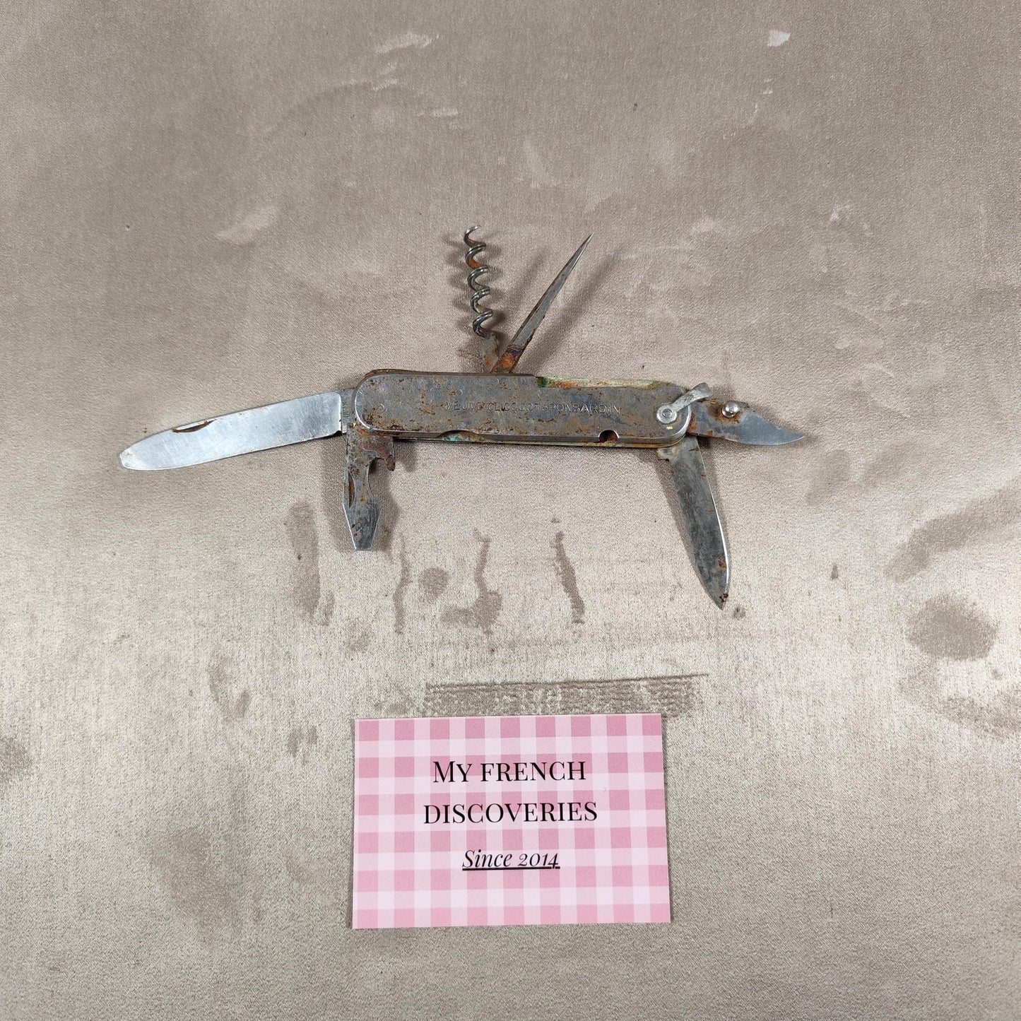 Couteau multifonction Veuve Clicquot en métal Tire-bouchon publicitaire Vintage