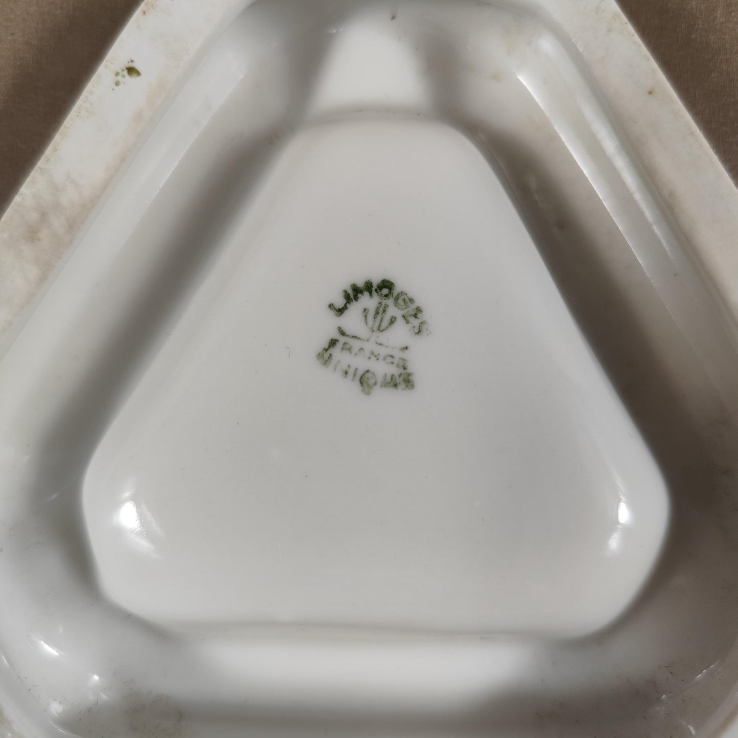 Cendrier publicitaire Champagne Ballon de Truchsess en porcelaine J. Moser Limoges Vintage