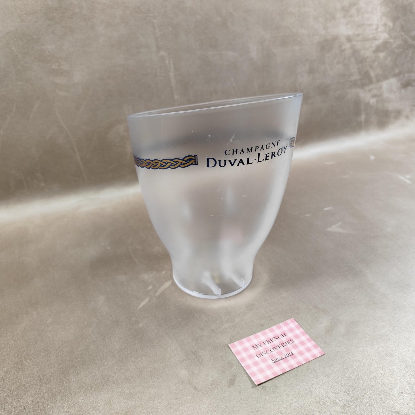 Seau à champagne Duval-Leroy en plastique givré Rafraîchisseur publicitaire Vintage