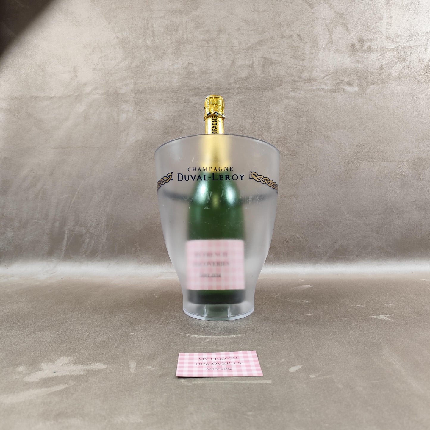 Seau à champagne Duval-Leroy en plastique givré Rafraîchisseur publicitaire Vintage
