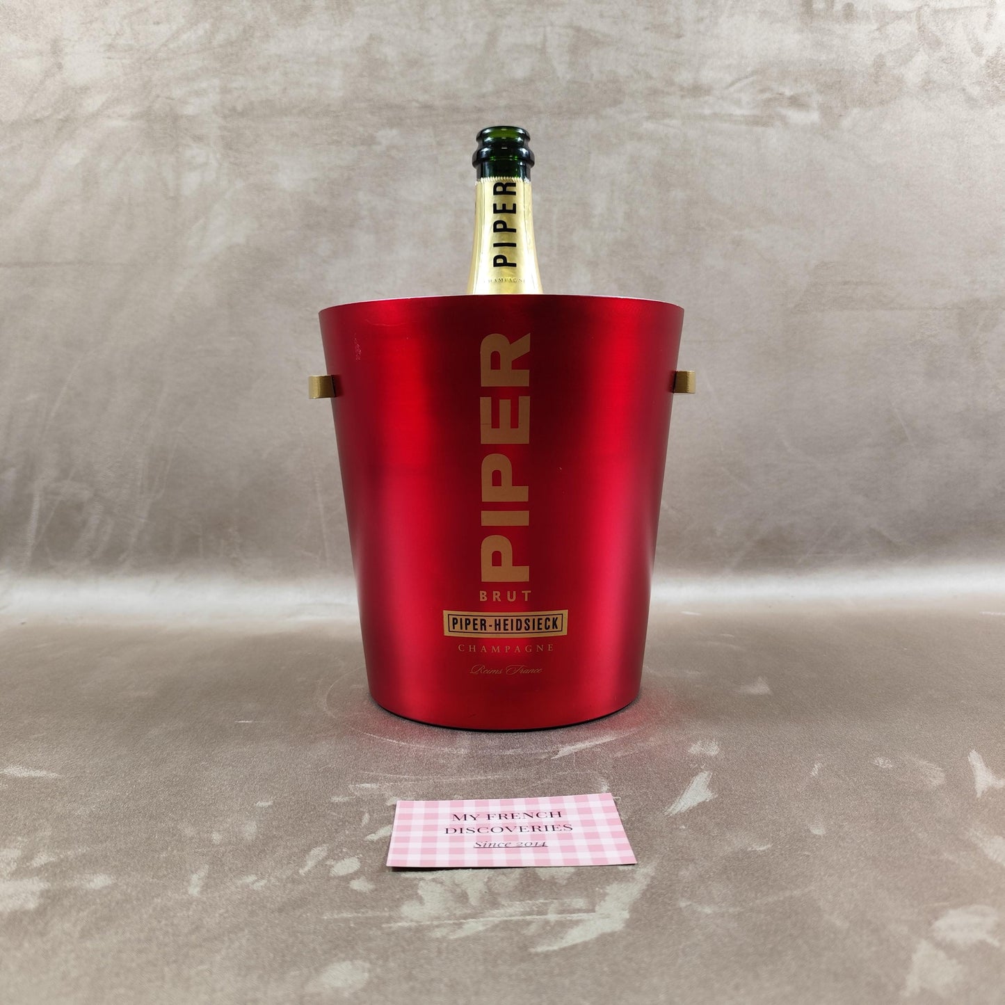Seau à champagne Piper-Heidsieck en aluminium rouge Publicitaire Brut