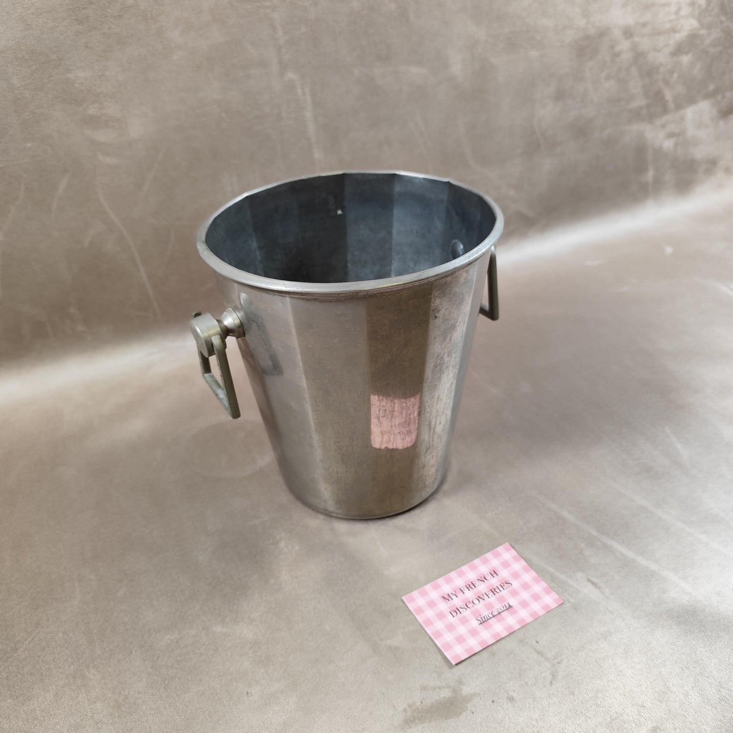 RARE Seau à champagne Henri Abelé par André Leroy T.L en métal Vintage