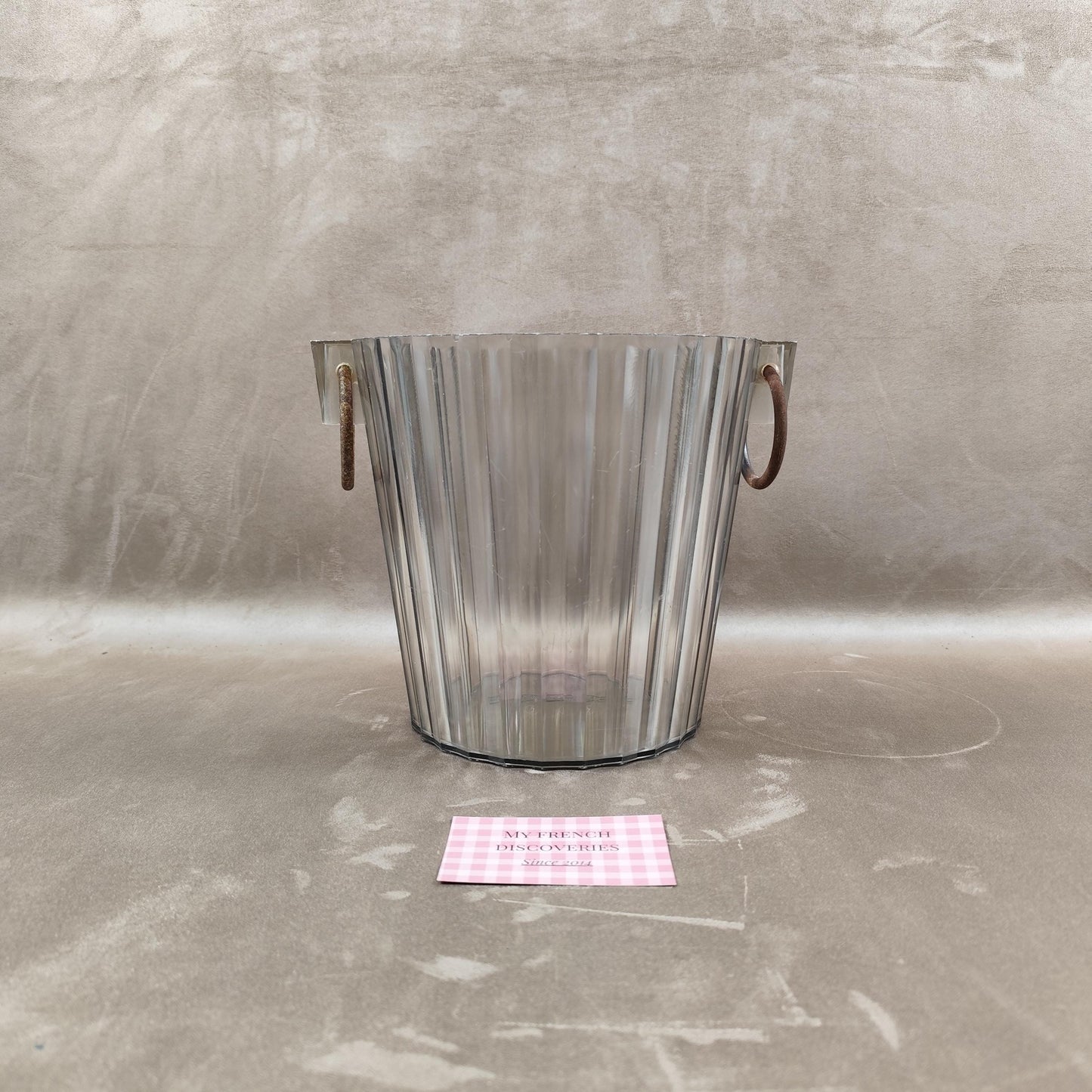 Seau à champagne Mercier en plastique transparent Modèle cannelé Vintage