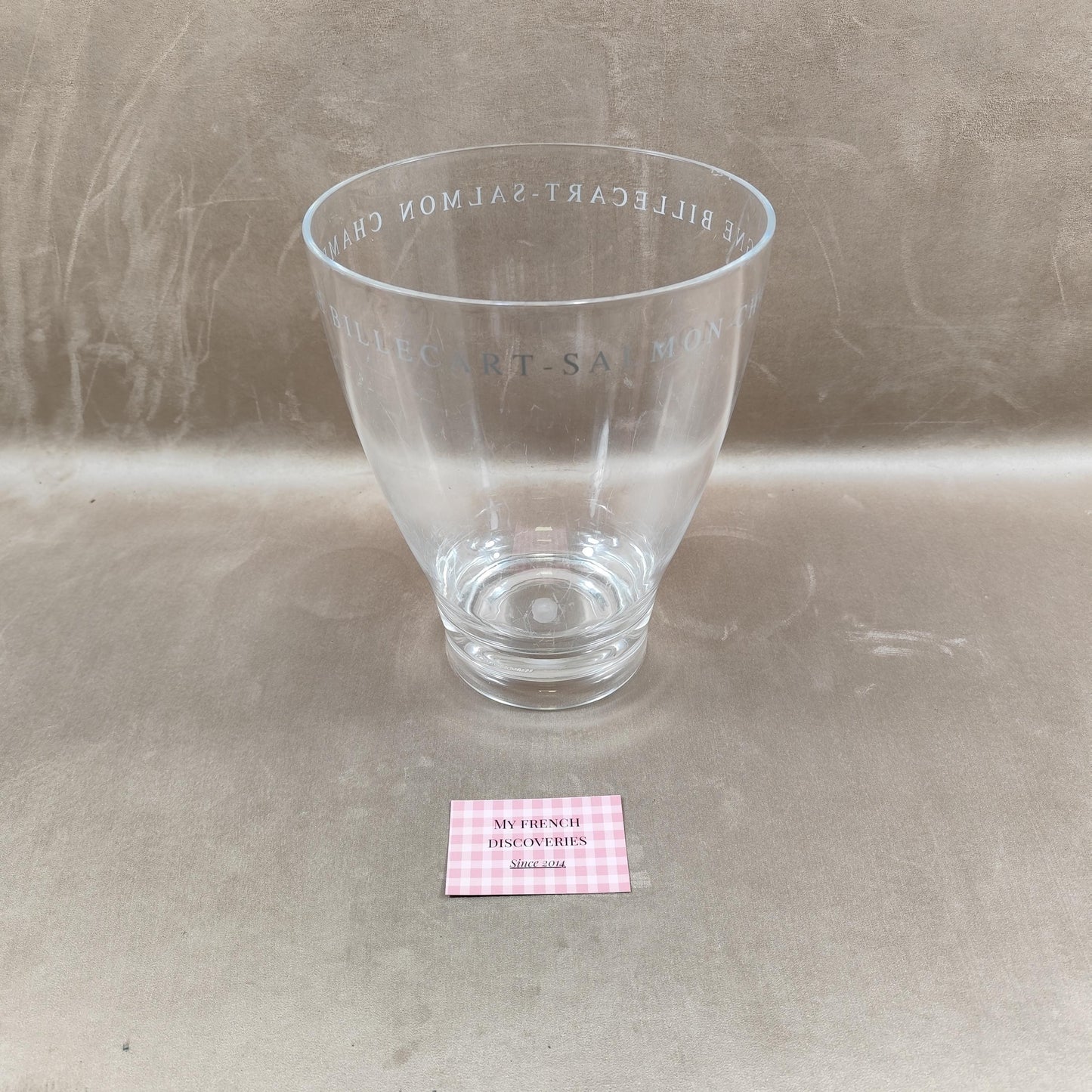 Seau à champagne Billecart-Salmon en plastique transparent Modèle conique Vintage