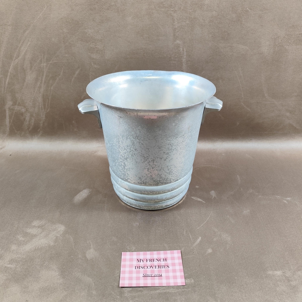 Seau à champagne Argit en aluminium martelé Métal brut Vintage