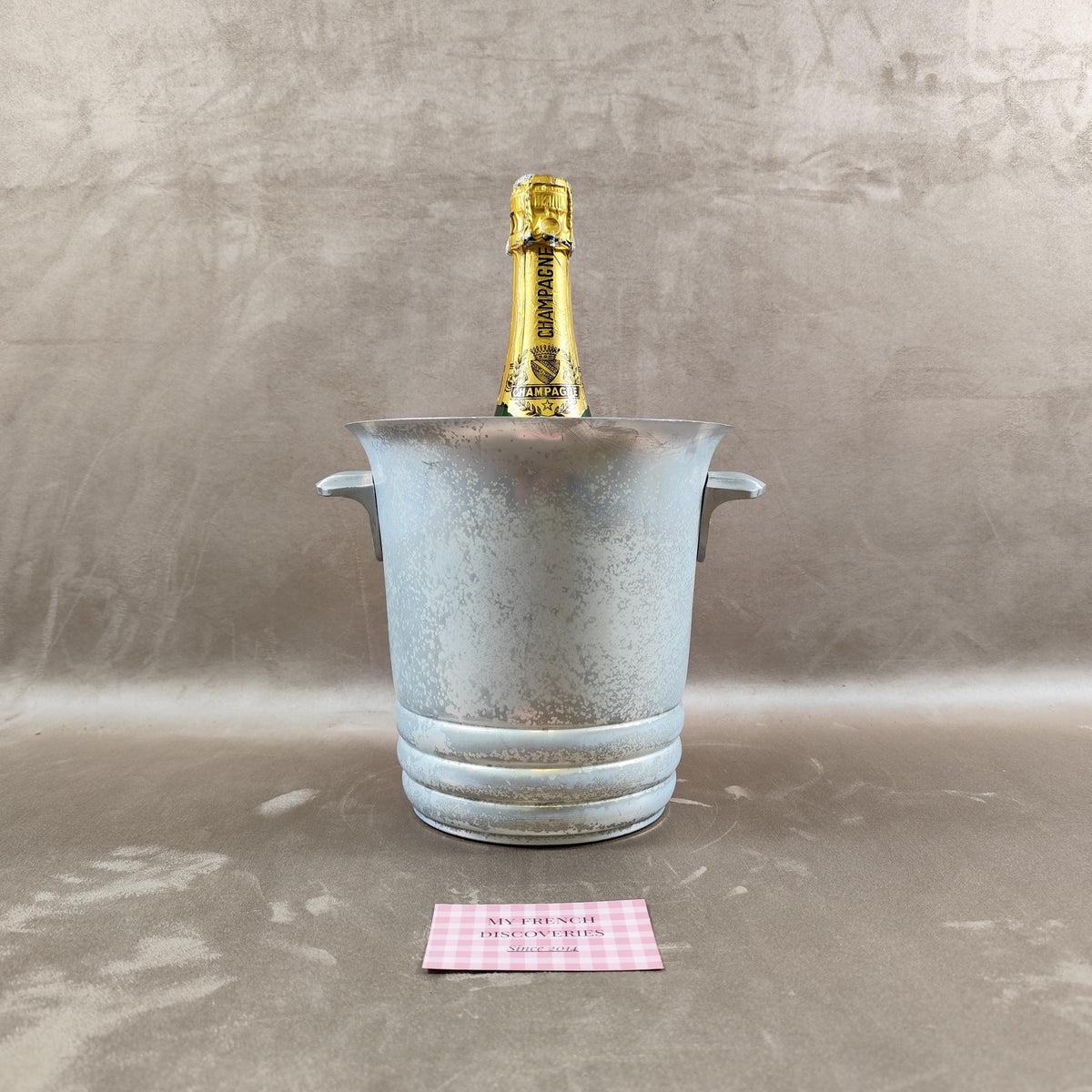 Seau à champagne Argit en aluminium martelé Métal brut Vintage