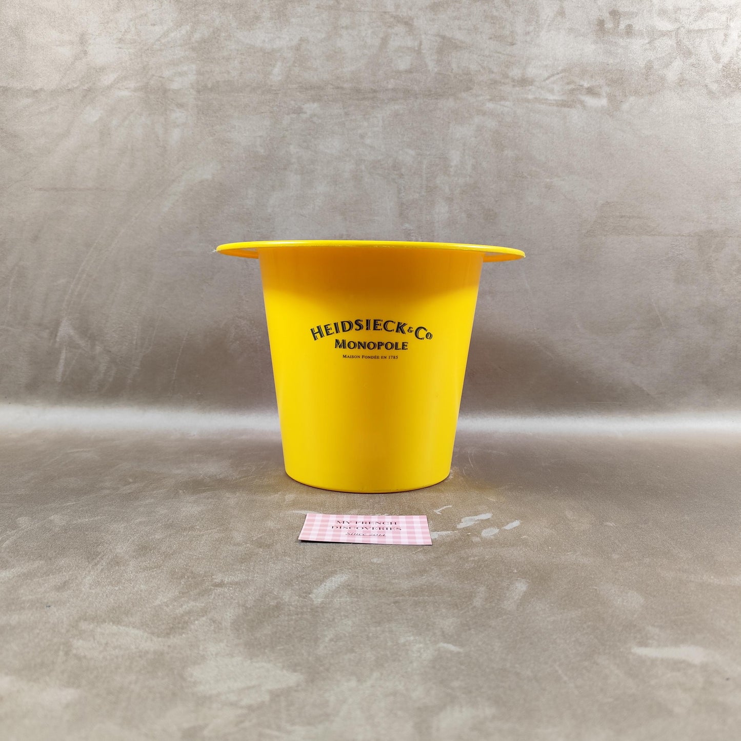 Seau à champagne Heidsieck & Co Monopole jaune Publicitaire Vintage