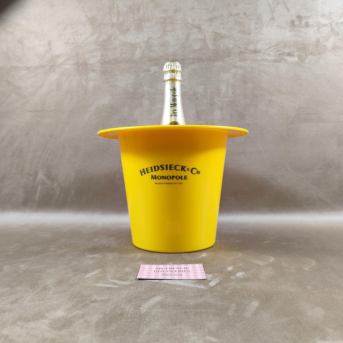 Seau à champagne Heidsieck & Co Monopole jaune Publicitaire Vintage