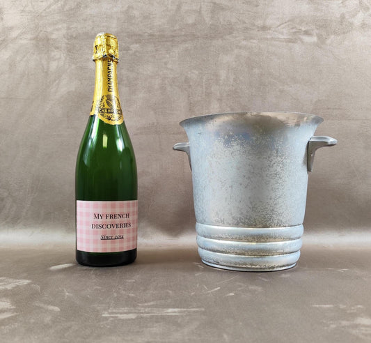 Seau à champagne Argit en aluminium martelé Métal brut Vintage
