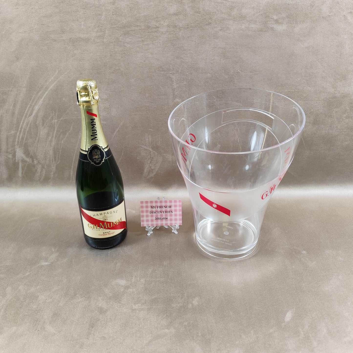 Grand seau à champagne G.H. Mumm transparen  Plastique rigide Publicitaire
