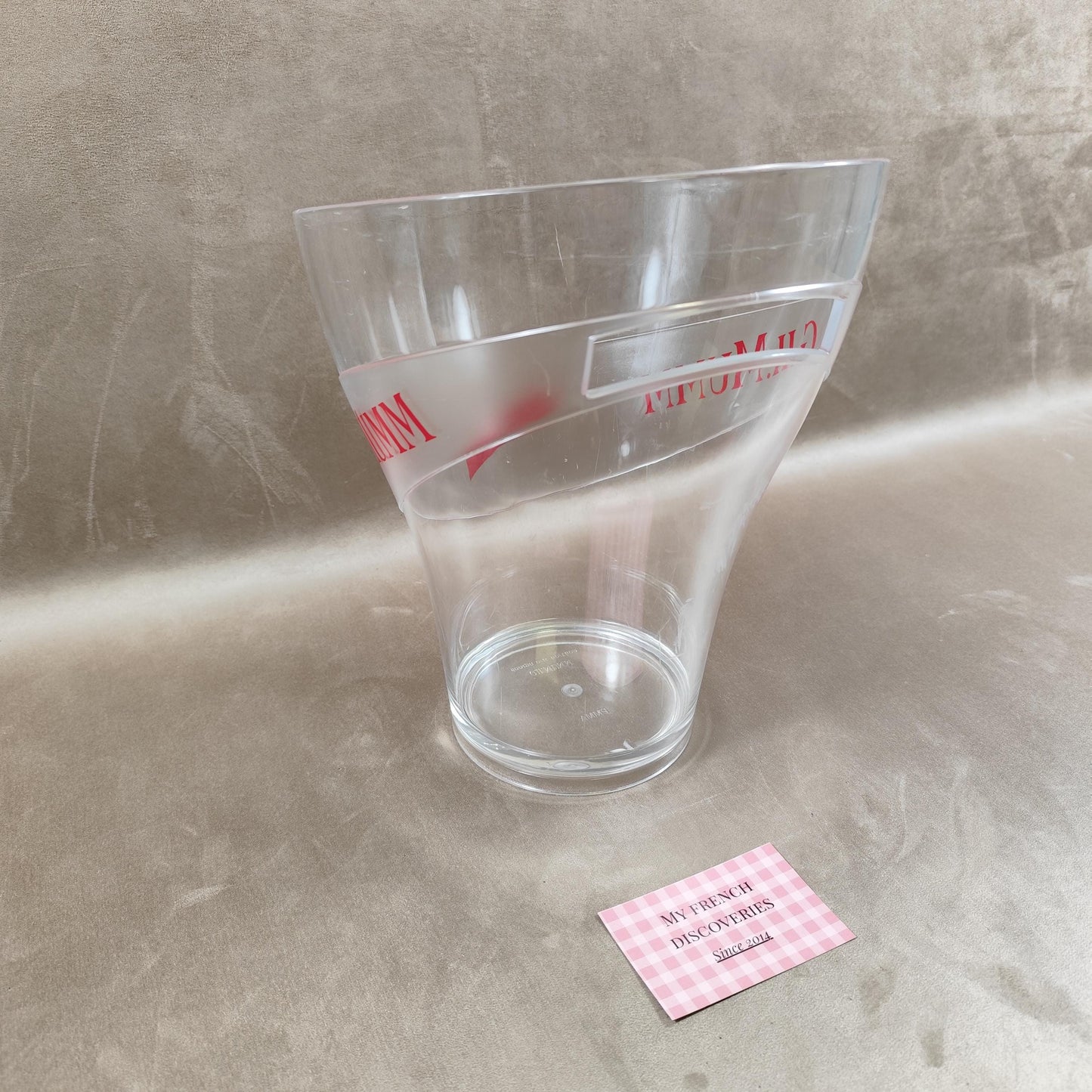 Grand seau à champagne G.H. Mumm transparen  Plastique rigide Publicitaire