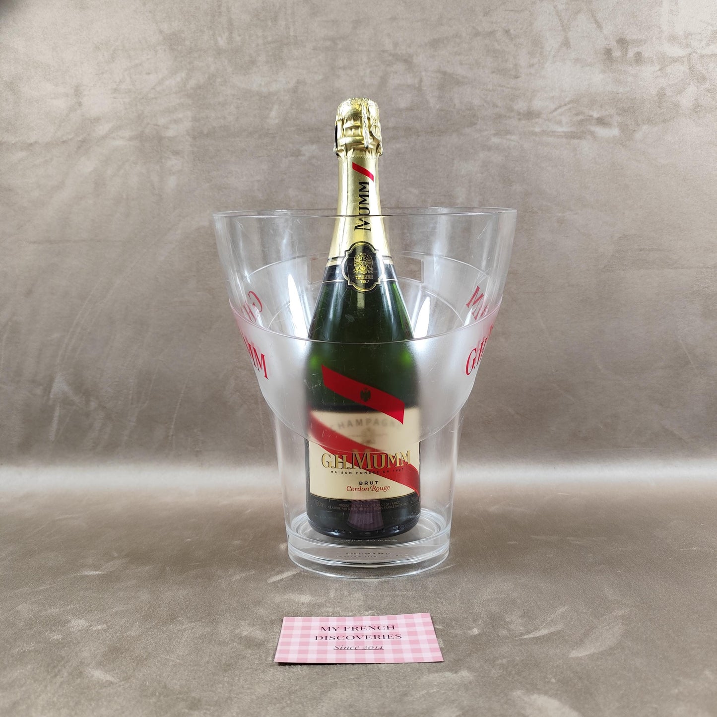 Grand seau à champagne G.H. Mumm transparen  Plastique rigide Publicitaire