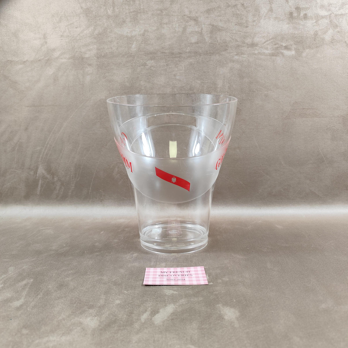 Grand seau à champagne G.H. Mumm transparent Plastique rigide Publicitaire
