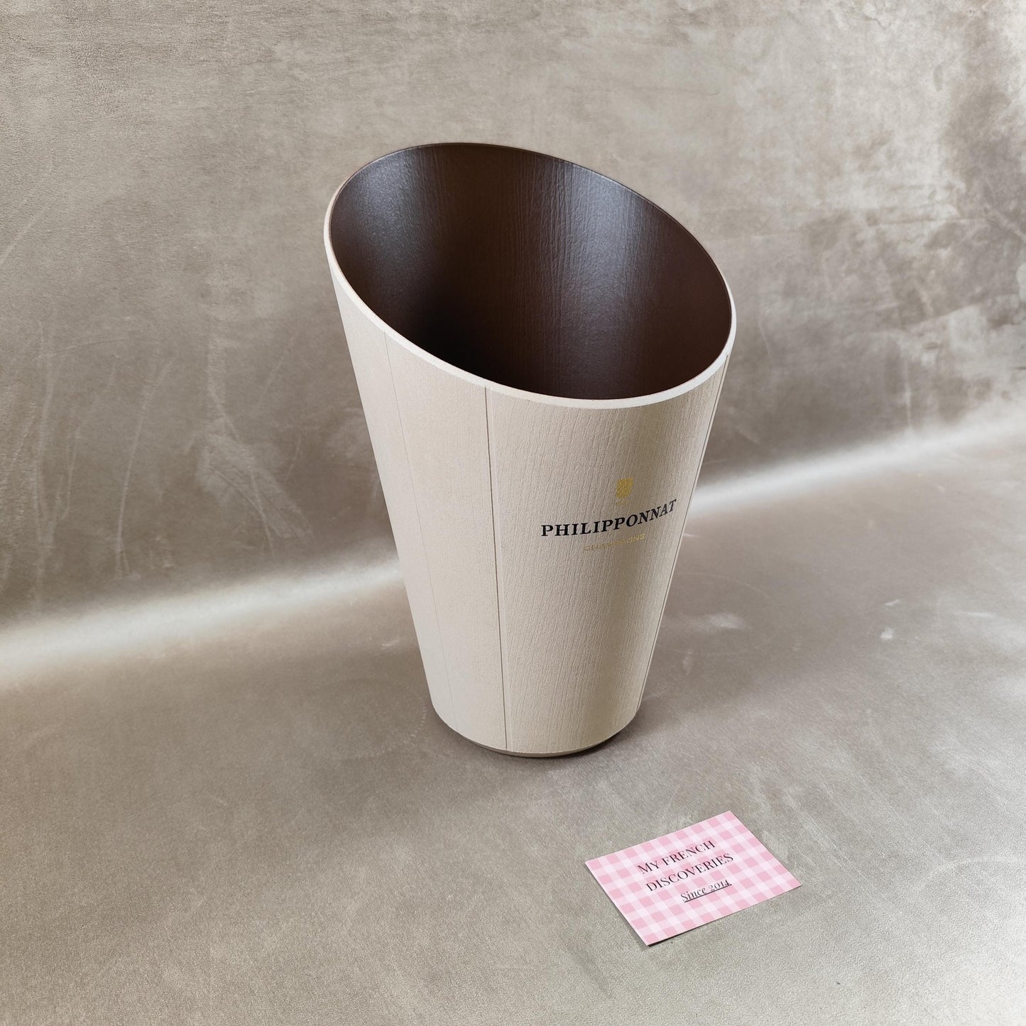 Seau à champagne Philipponnat en matériau composite bois Eco Material Publicitaire