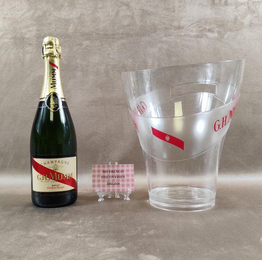 Grand seau à champagne G.H. Mumm transparen  Plastique rigide Publicitaire