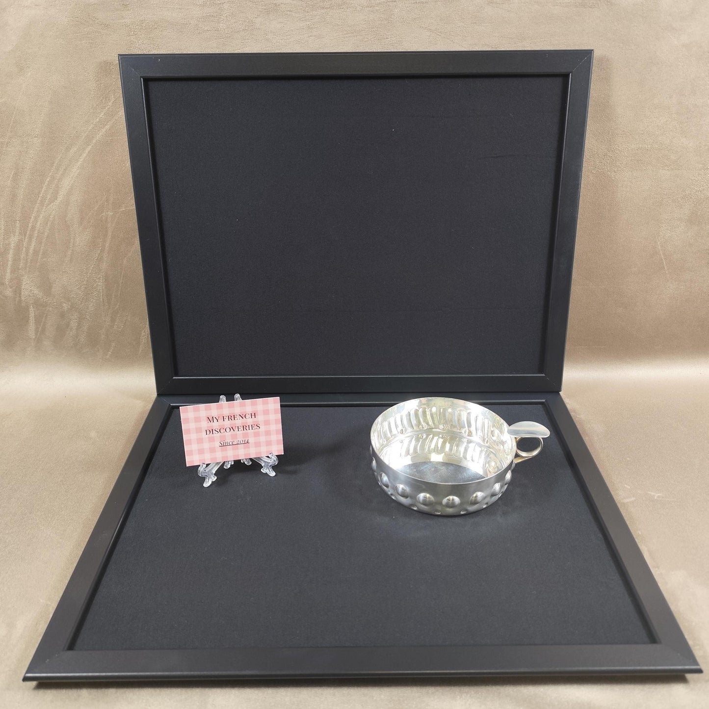 Tastevin ancien grand modèle en métal argenté Poinçon dorfèvre Accessoire dégustation vin