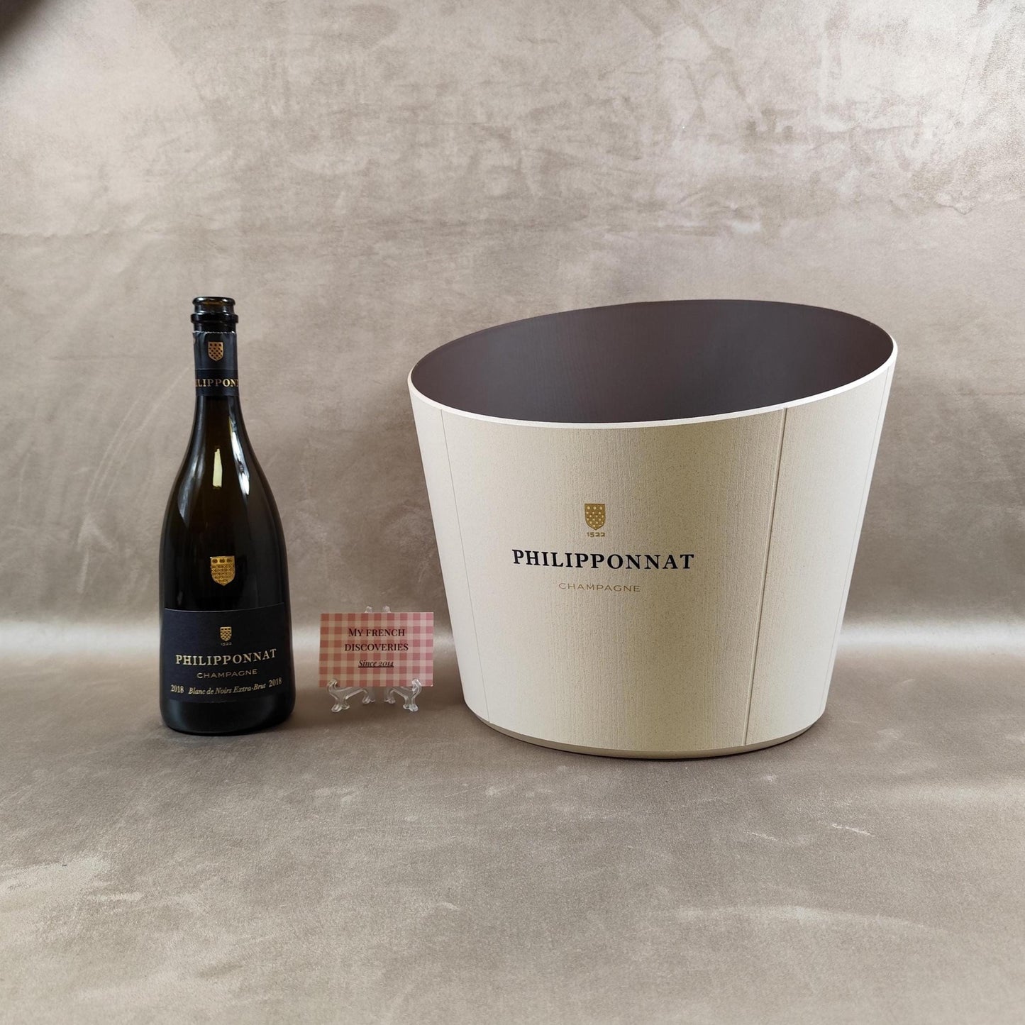 Grand seau à champagne Philipponnat en matériau composite bois Eco Material Publicitaire