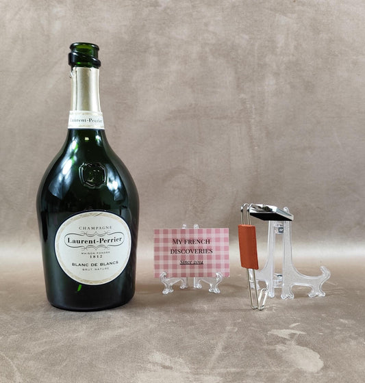 Accroche-sac de table Laurent-Perrier en métal chromé et effet cuir Accessoire publicitaire