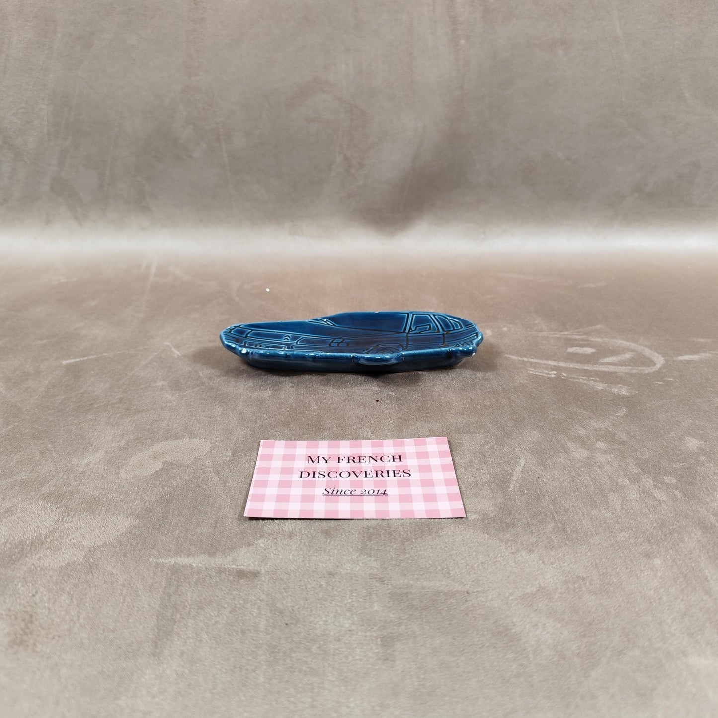 Cendrier Citroën BX en céramique bleue Publicitaire concessionnaire Vintage