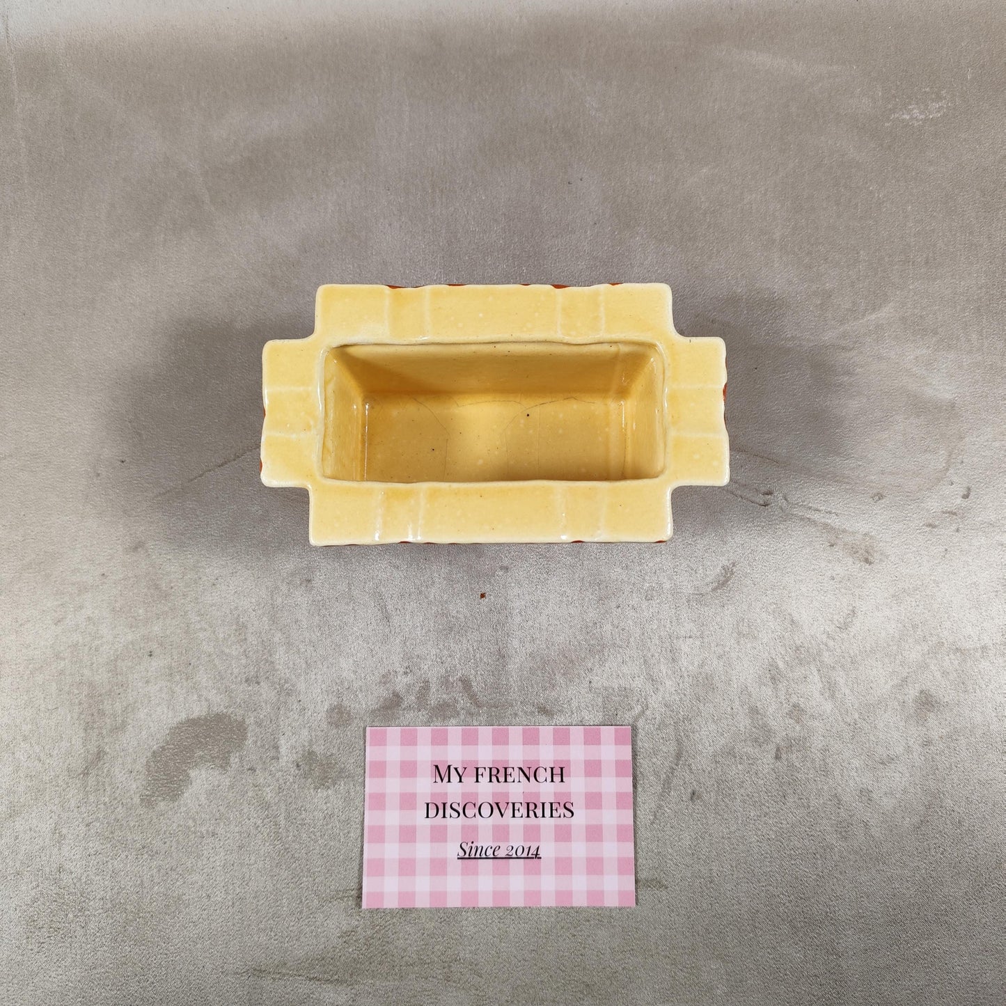 Cendrier publicitaire Dropsy Père et Fils en céramique Forme carton demballage Reims