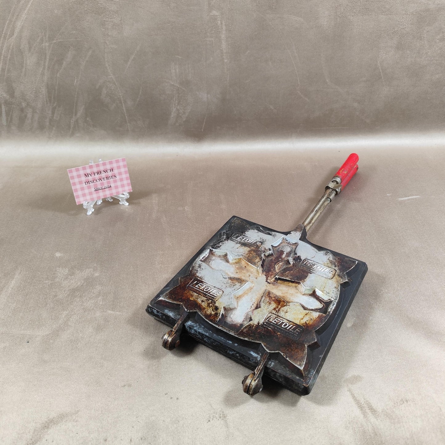 Appareil à croque-monsieur ancien en fonte LÉtoile Modèle professionnel à 4 empreintes