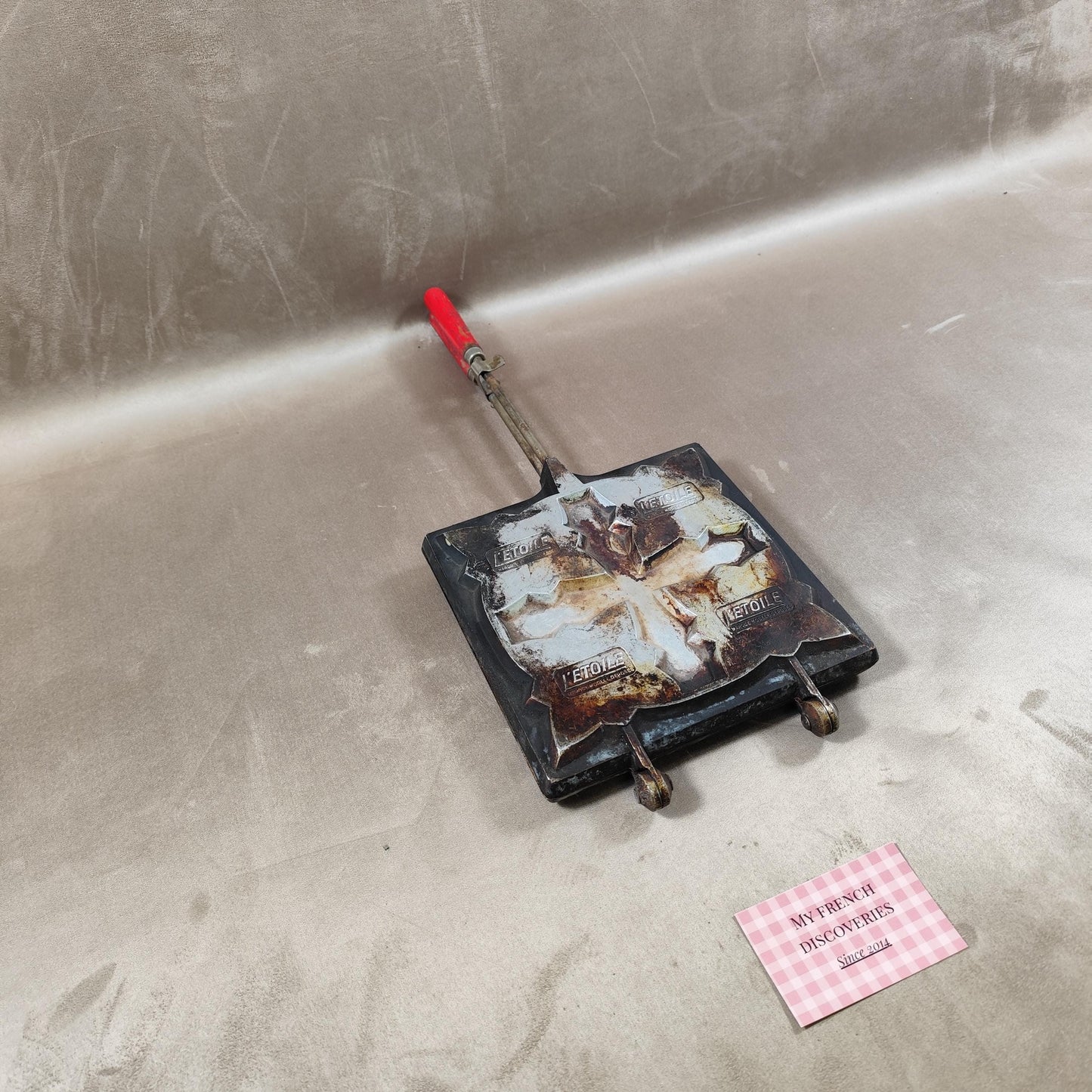 Appareil à croque-monsieur ancien en fonte LÉtoile Modèle professionnel à 4 empreintes