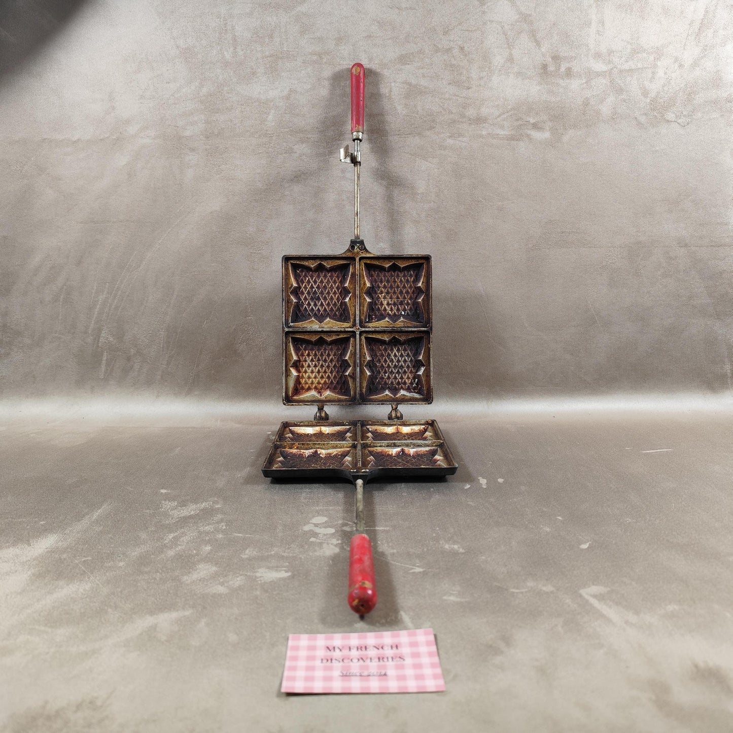 Appareil à croque-monsieur ancien en fonte LÉtoile Modèle professionnel à 4 empreintes