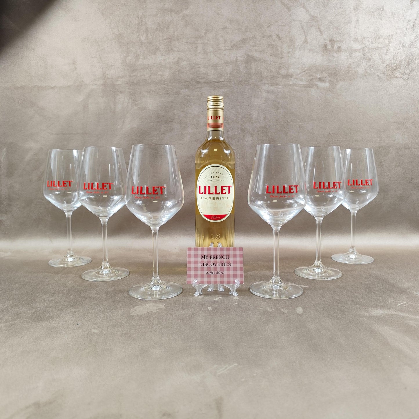 Lot de 6 verres Lillet en cristal Verres à apéritif publicitaires Vintage