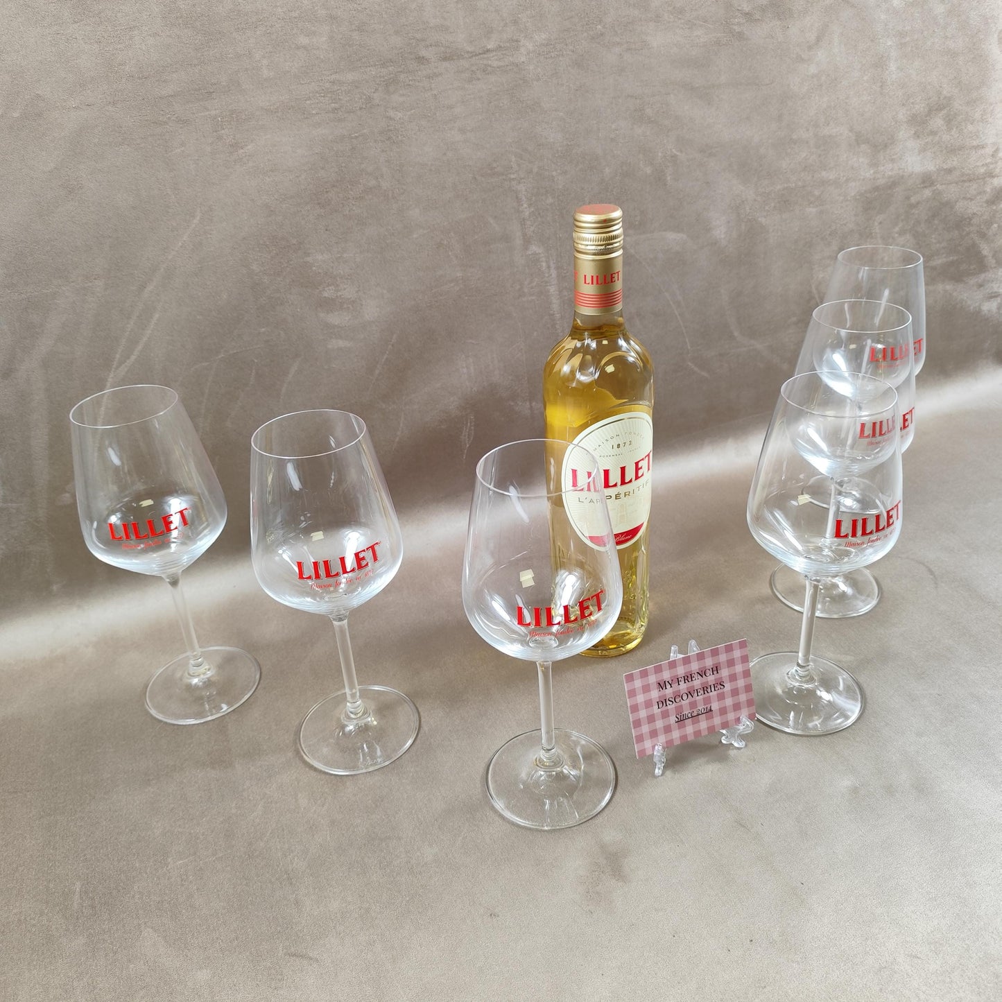Lot de 6 verres Lillet en cristal Verres à apéritif publicitaires Vintage