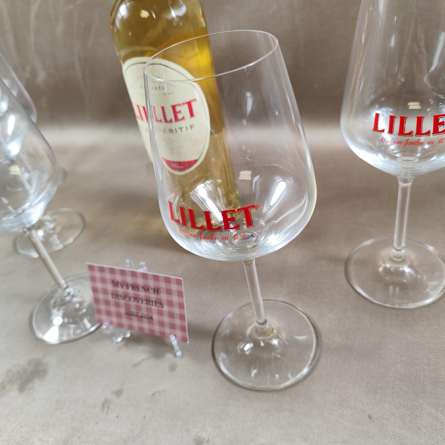 Lot de 6 verres Lillet en cristal Verres à apéritif publicitaires Vintage