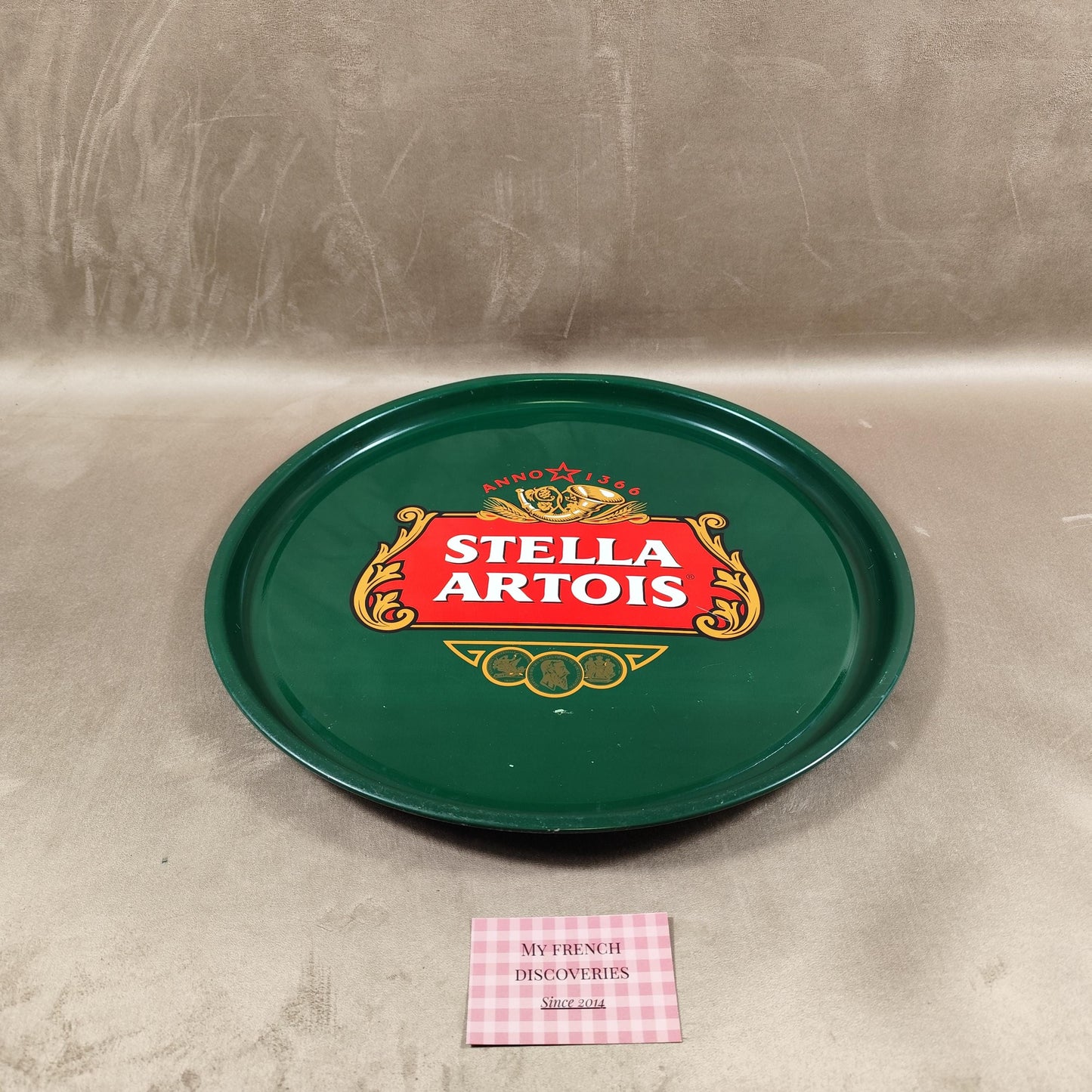 Grand plateau publicitaire Stella Artois Métal vert Anno 1366