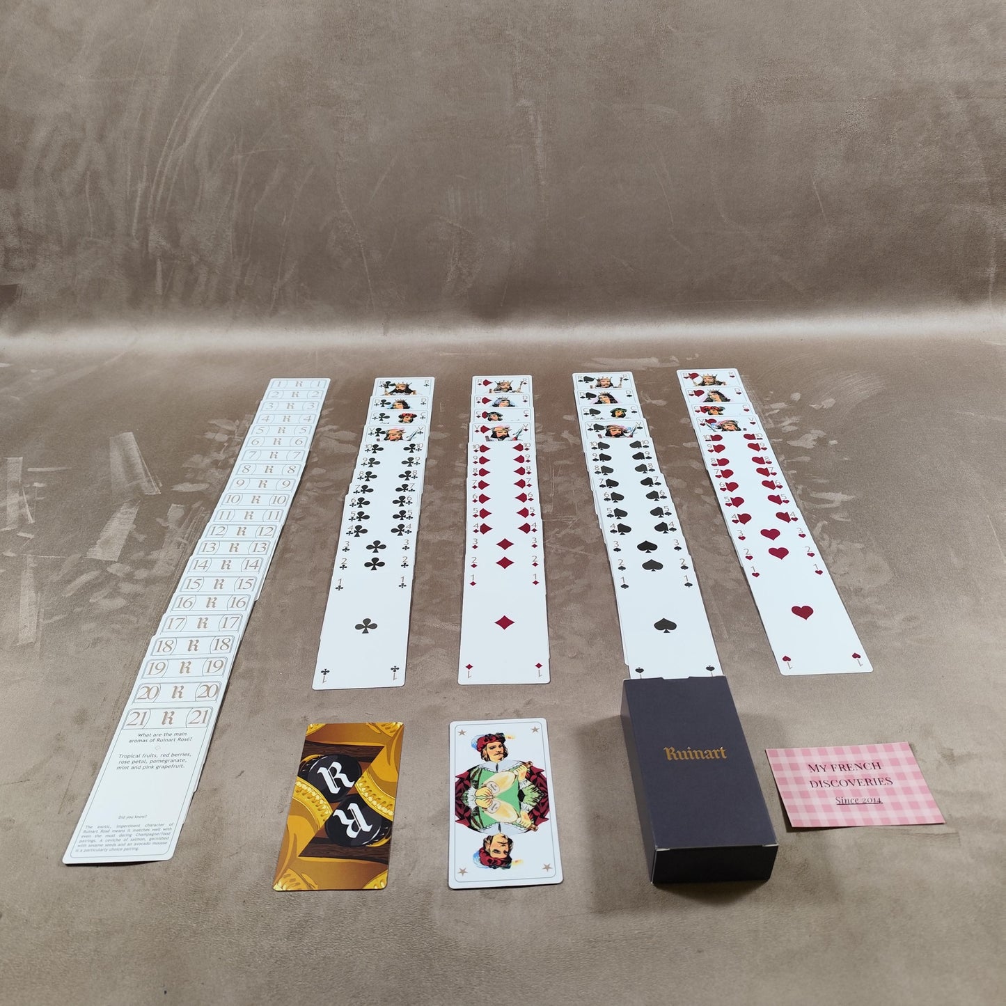 Jeu de tarot Champagne Ruinart 78 cartes illustrées Coffret publicitaire vintage