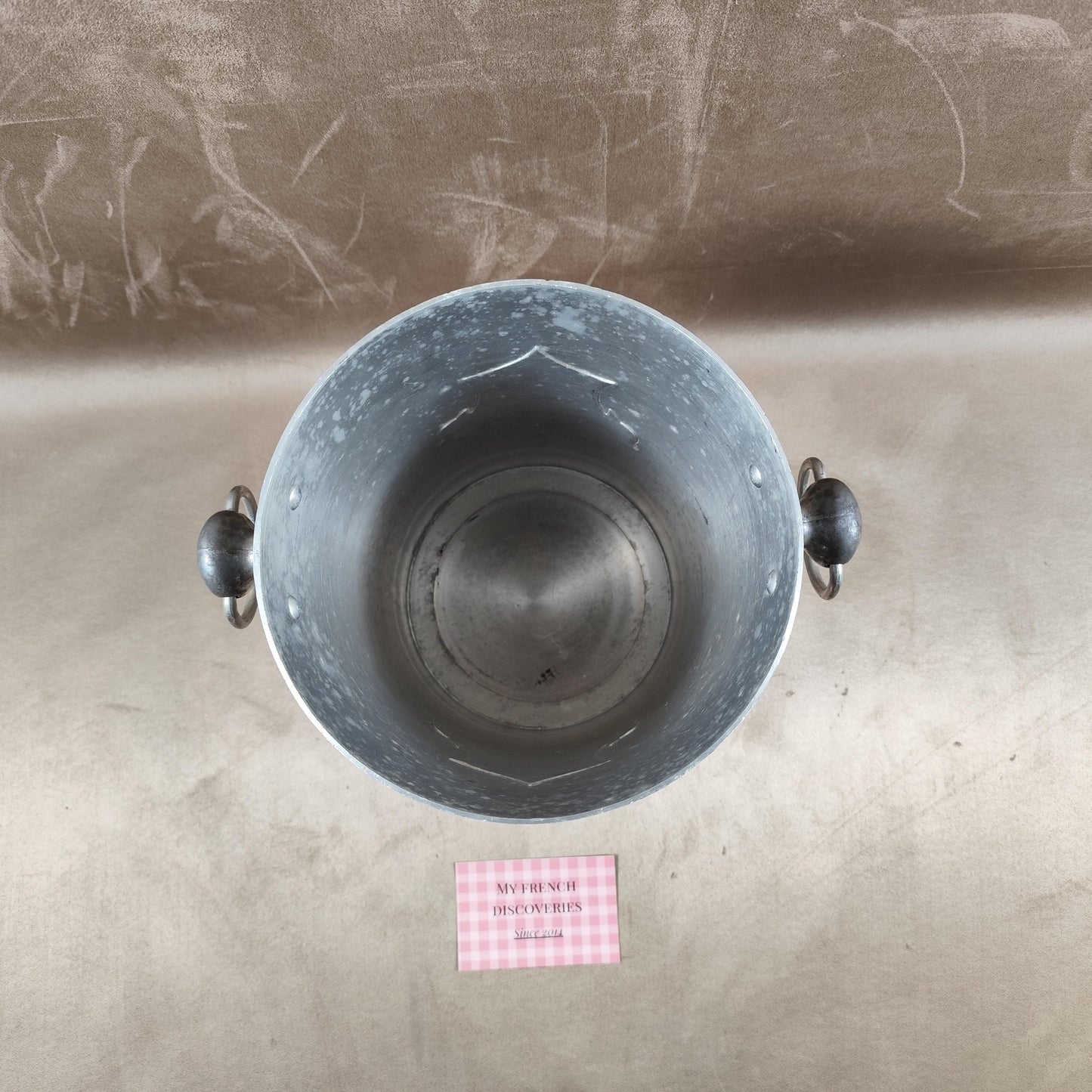 Seau à champagne Veuve Clicquot en aluminium Modèle publicitaire vintage