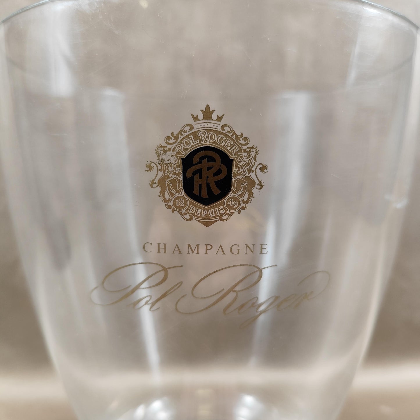 Seau à champagne Pol Roger en plastique Modèle publicitaire vintage